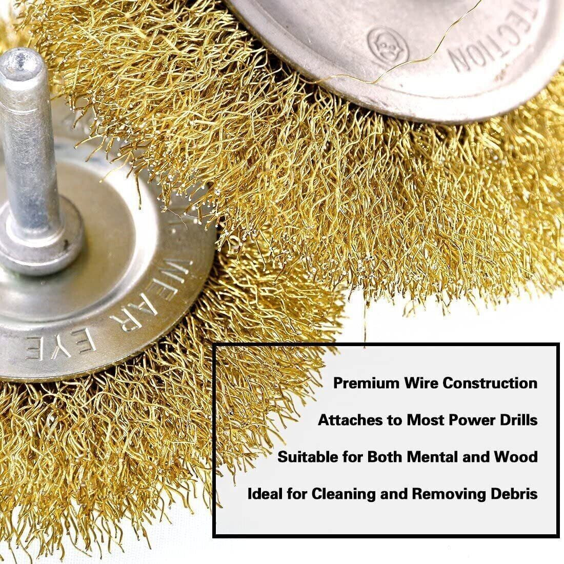 Wire Brush Wheel Set – 2 Pack of 3 Drill Cup Brushes – image 6