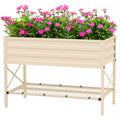 Planter Box, Elevated Galvanized Steel with Shelf and Liner