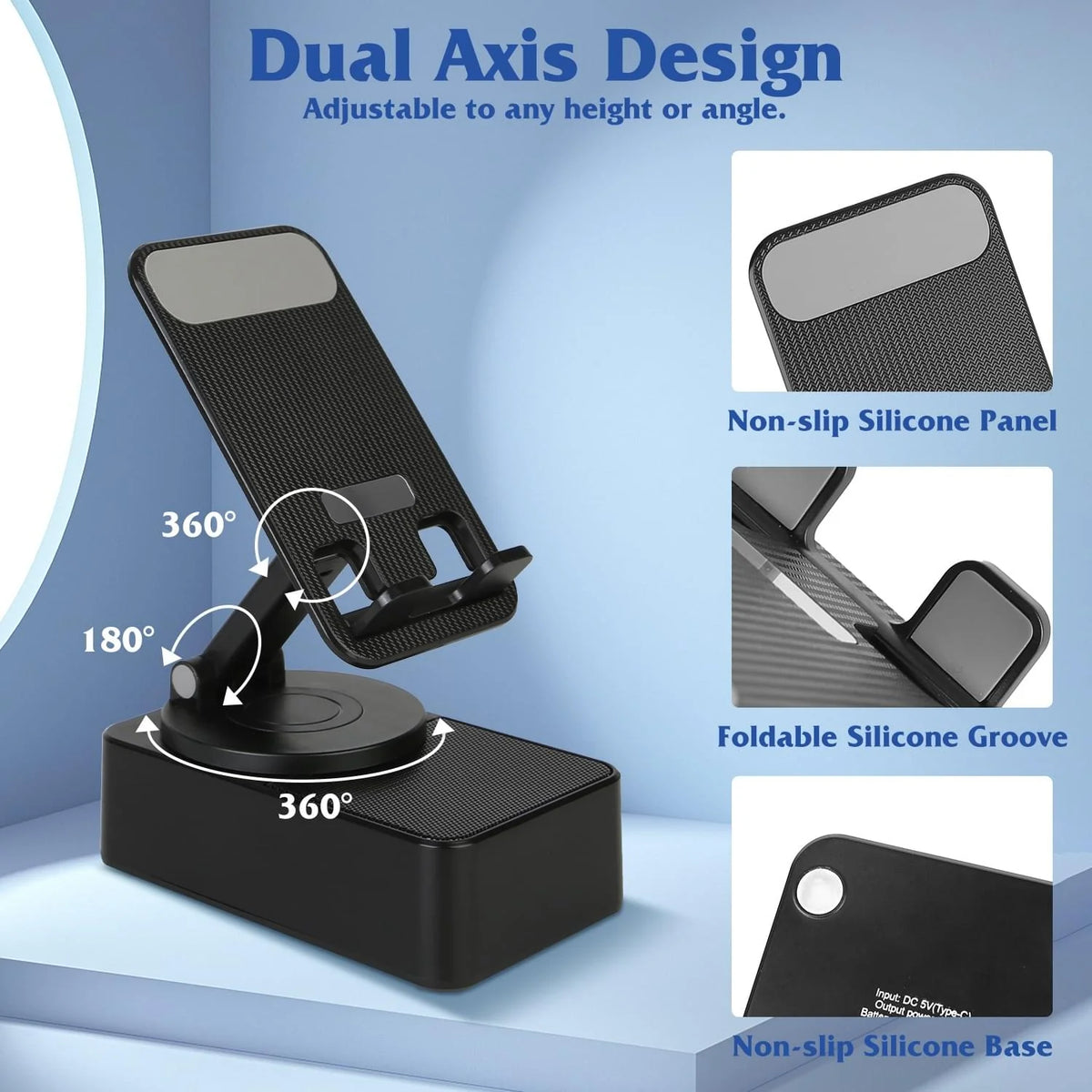 Phone Stand Bluetooth Speaker with 5000mAh Power Bank & RGB Light – image 3