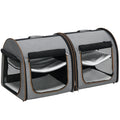 Double Cat Carrier, 39 in Soft-Sided Travel Crate with Divider