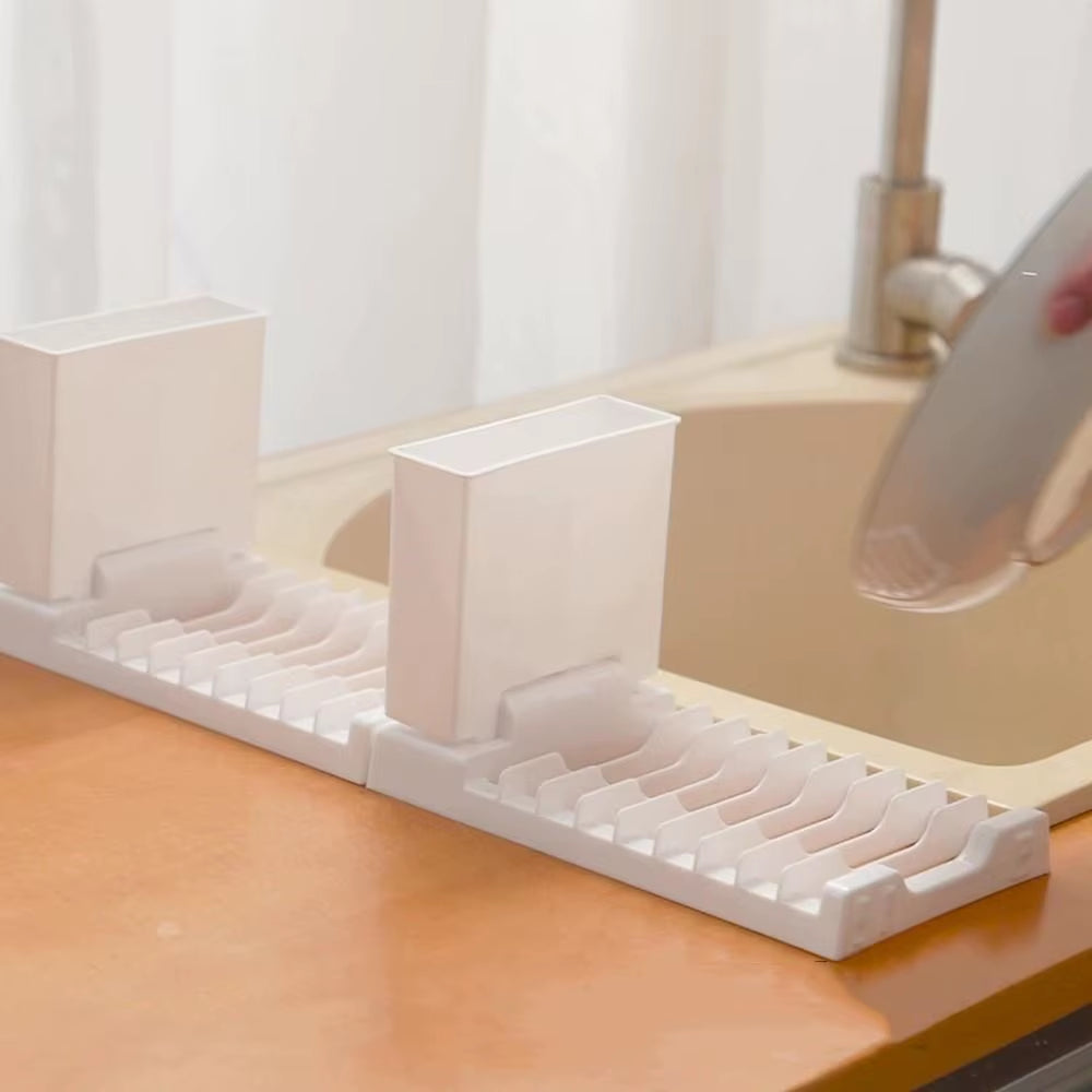 Foldable Dish Drying Rack - 2-in-1 Compact Dish and Utensil Drainer – image 3