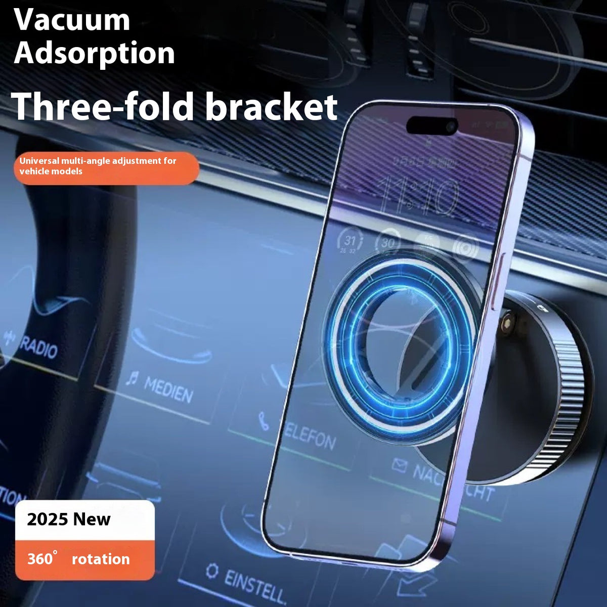 Magnetic Car Phone Holder with Folding Ring Bracket – image 4