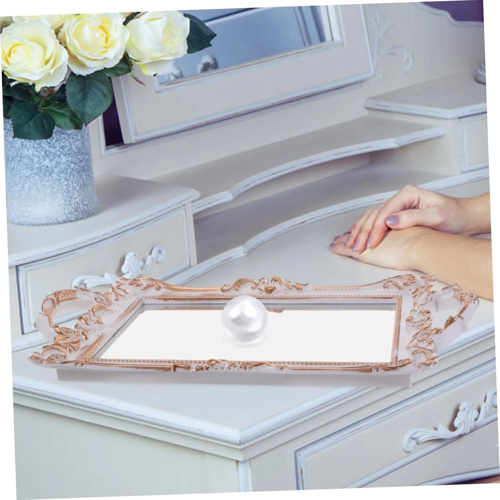 Mirror Vanity Tray - Gold Perfume and Jewelry Display Tray – image 9