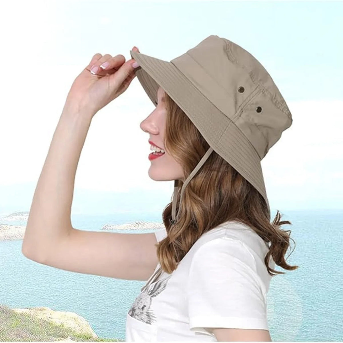 Bucket Hat – Wide Brim Fisherman Sun Hat, Adjustable Unisex – image 5