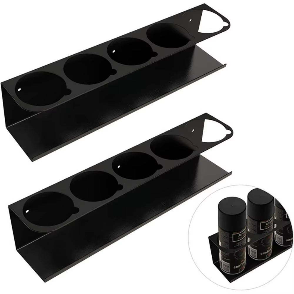 Wall Mount Spray Can Holder Rack, Steel Garage Bottle Organizer – image 9
