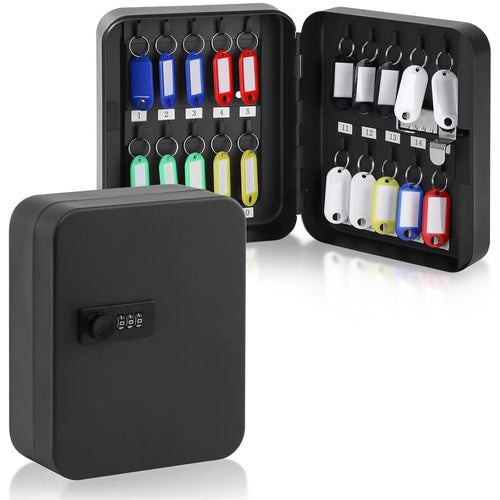 20-Hook Wall-Mount Key Cabinet with Key or Combination Lock – image 2