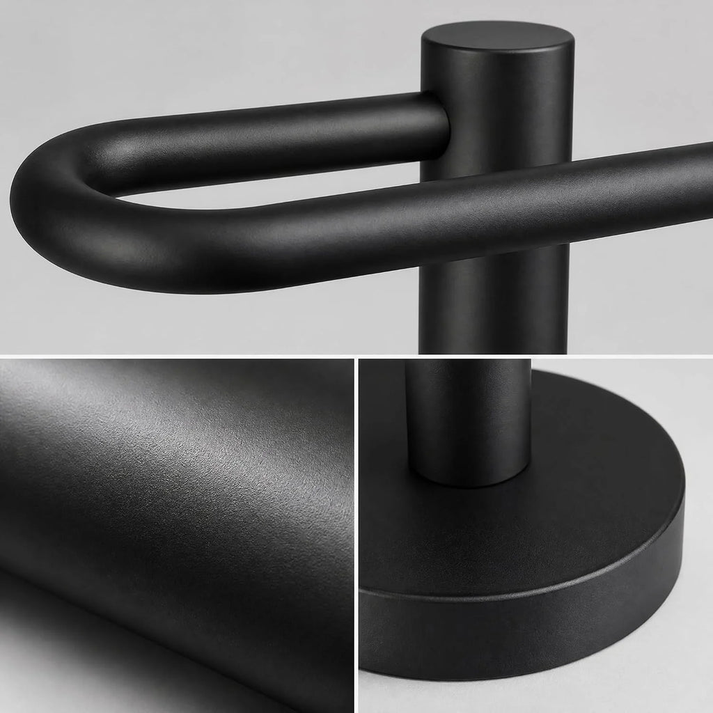 Hand Towel Holder Stand, Free Standing Countertop Rack, Black – image 3