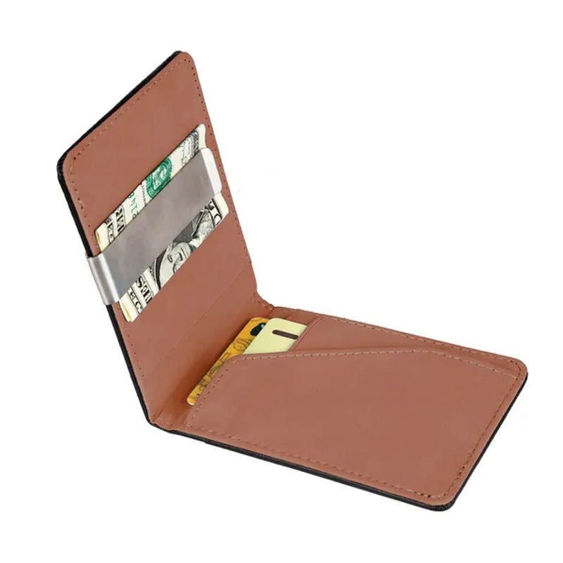 Slim Bifold Card Wallet – PU Leather RFID Blocking with Money Clip – image 2
