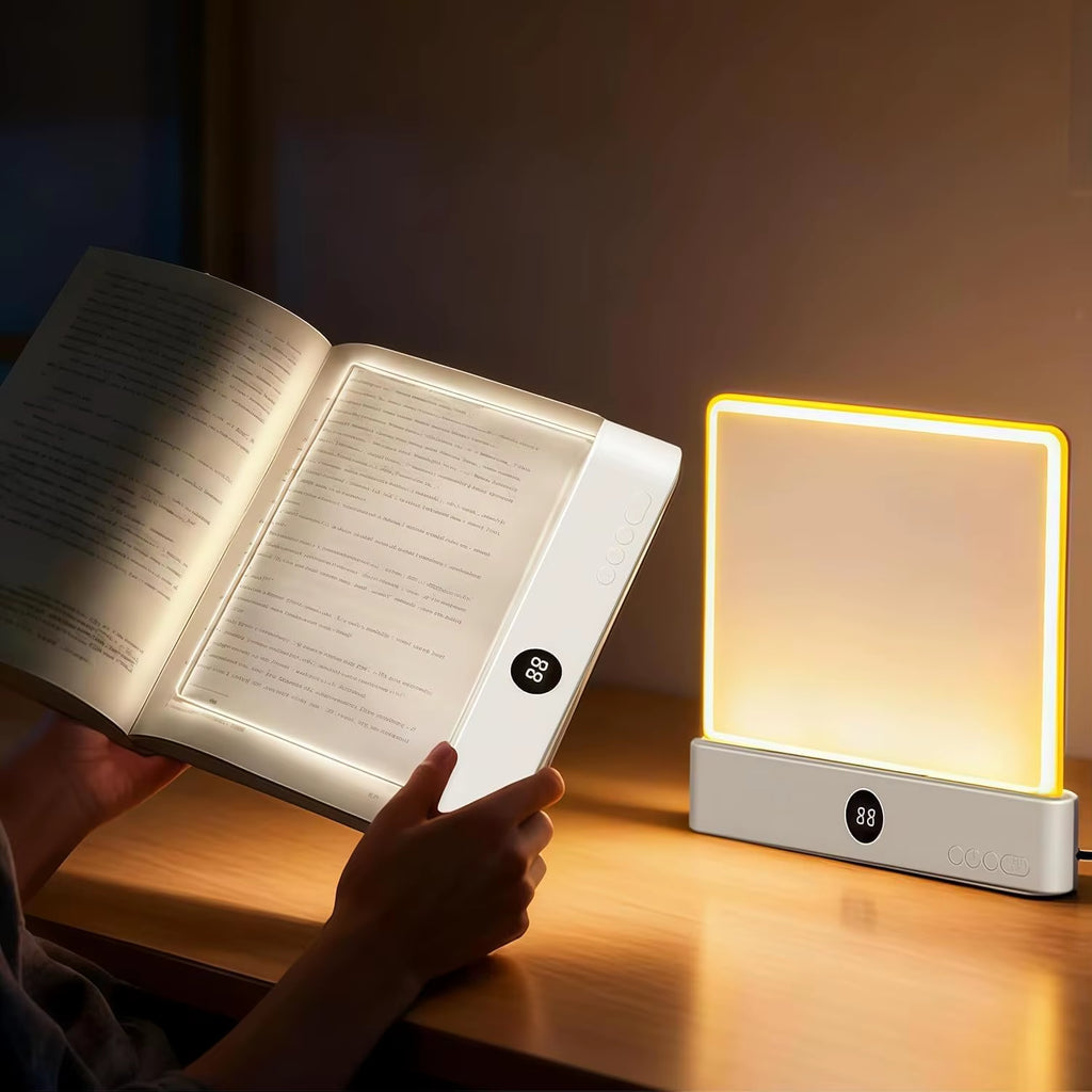LED Book Reading Light - Clip-Free Flat Panel Eye-Care Night Reading Lamp