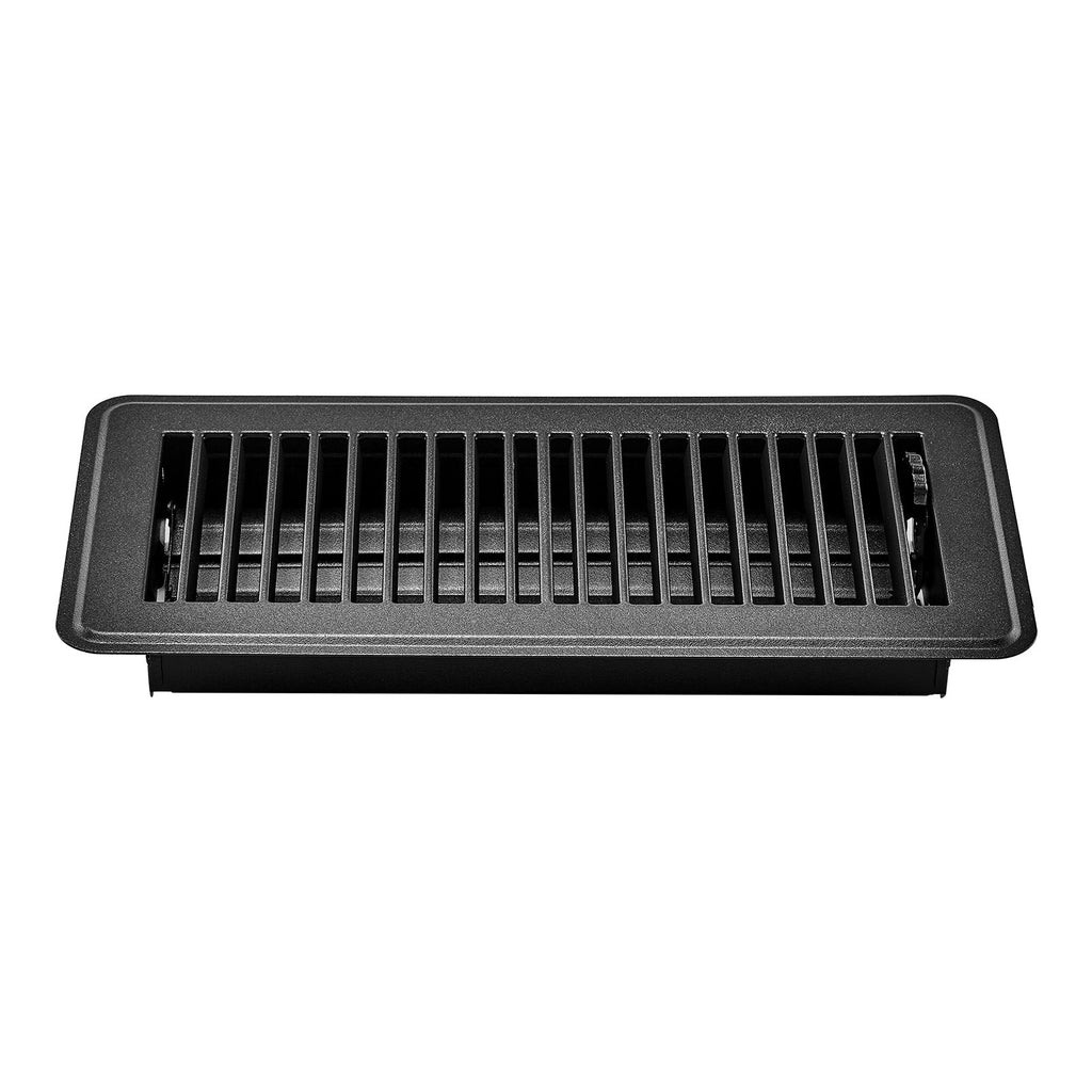 HVAC Floor Registers 4 x 10 in, 12-Pack Iron Floor Vents, Black