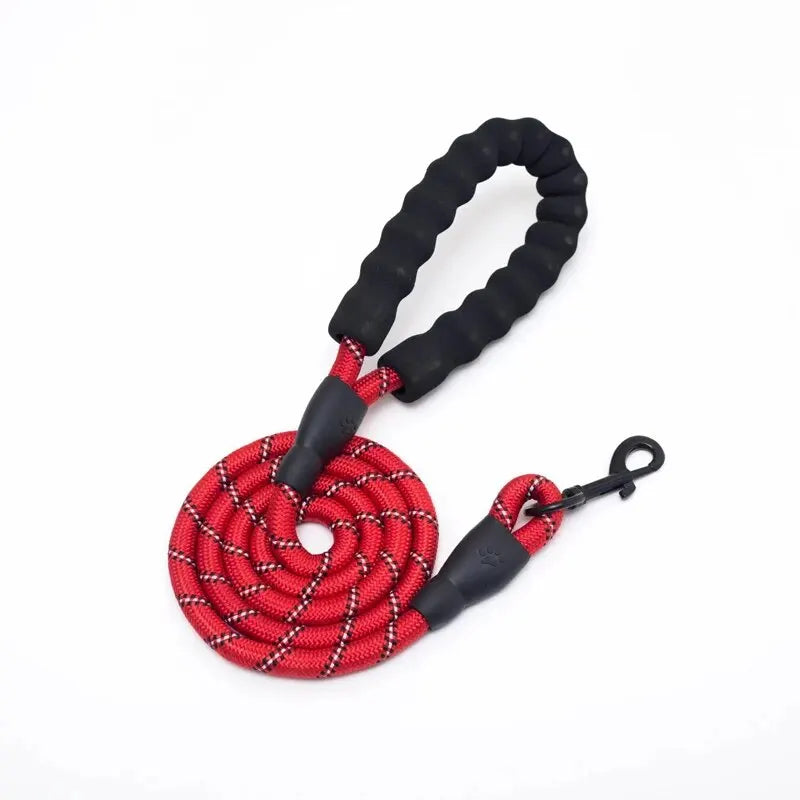 Reflective Braided Dog Leash - 5 ft Nylon Rope Lead for Night Walks – image 8