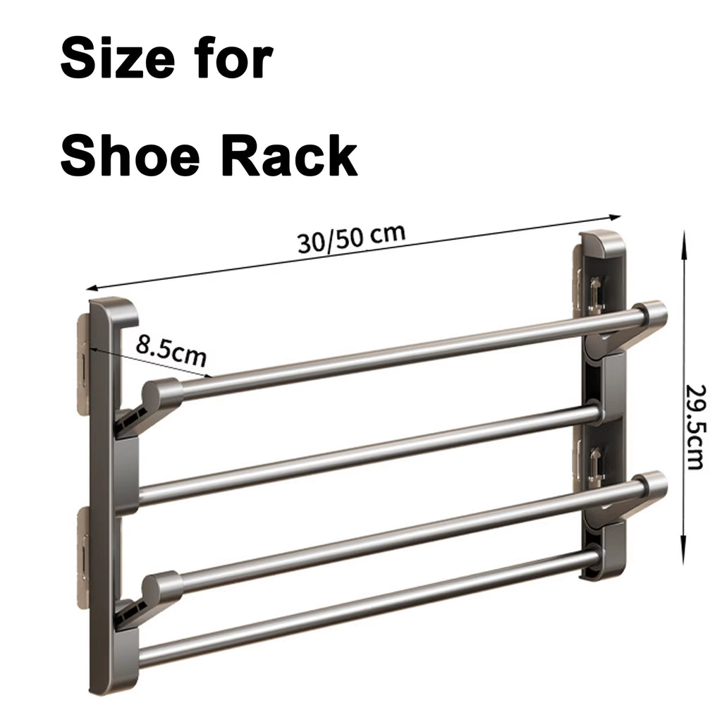 Wall-Mounted Slipper Rack, Foldable No-Drill Shoe Hanger – image 6