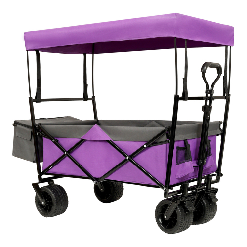 480 lb Collapsible Wagon with Canopy, Mosquito Net & 7in Wheels – image 3