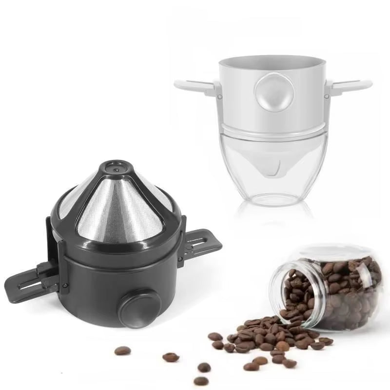 Collapsible Pour-Over Coffee Dripper, Reusable Steel Filter – image 7