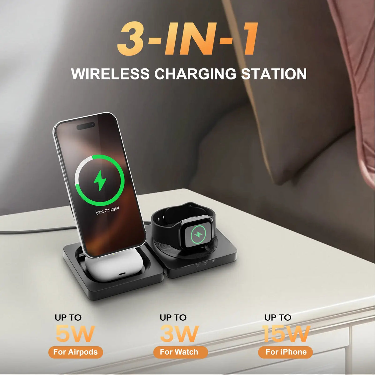 Magnetic Wireless Charger Stand 3-in-1, Foldable Charging Station – image 7
