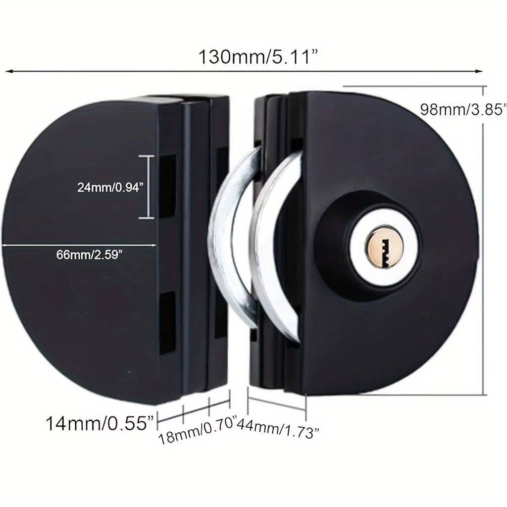 Glass Door Lock for 1/2 in Glass – Stainless Steel Double Bolt – image 5