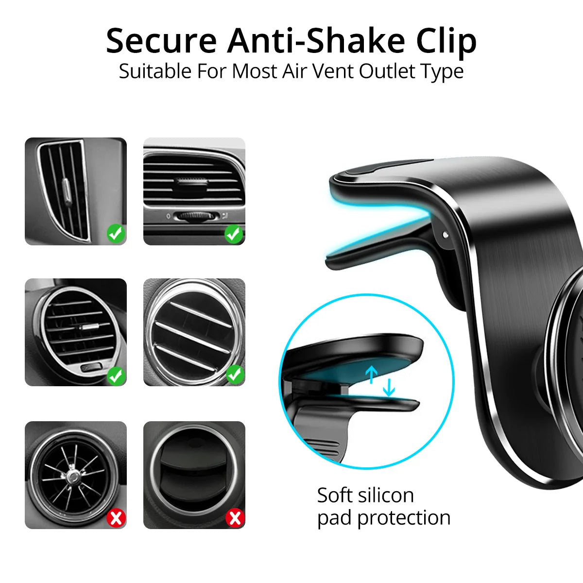 Magnetic Car Phone Holder, Air Vent Mount with 360° Rotation – image 8