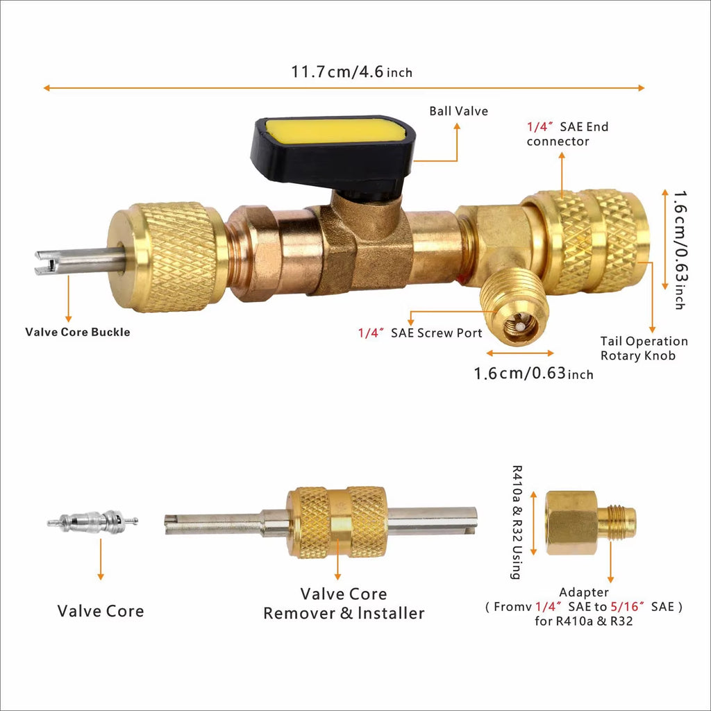 HVAC Valve Core Remover Installer – 1/4 and 5/16 in Ports