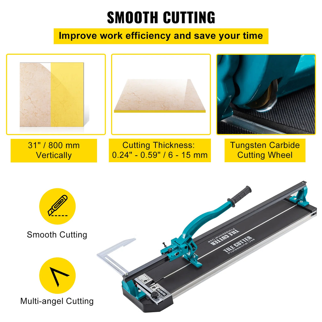 Manual Tile Cutter 31 in, Laser Guide Single Rail Cutter – image 3
