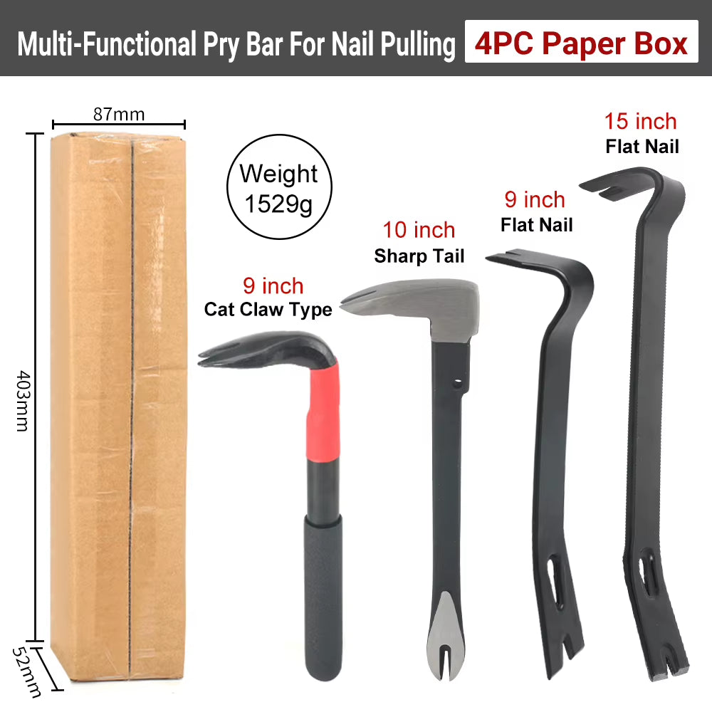 Oilfield Flat Pry Bar with Nail Puller Claw, High-Carbon Steel 12-15 in – image 11