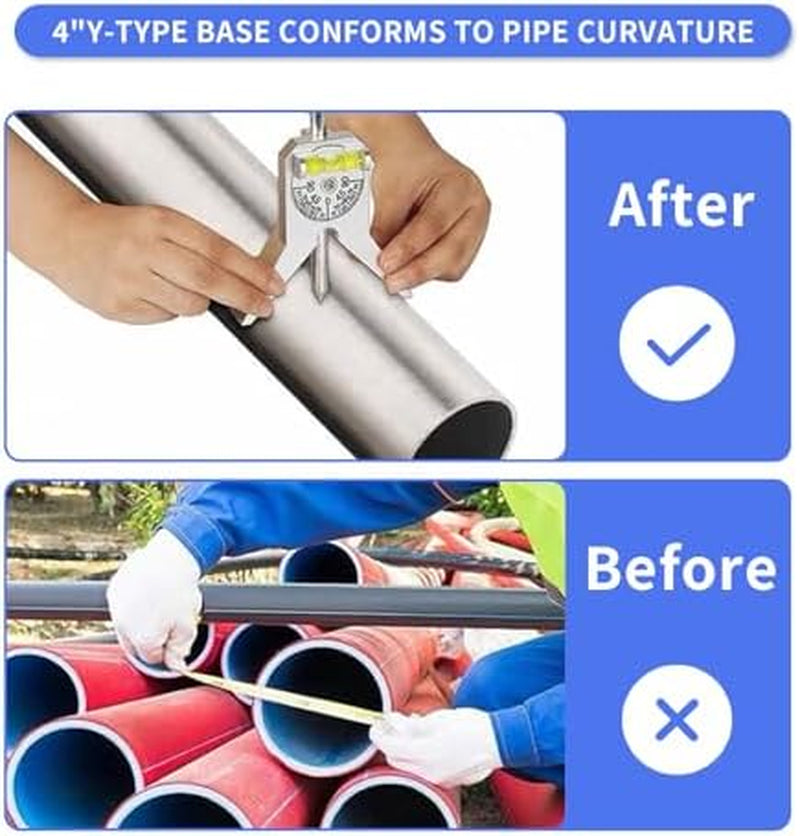 Pipe Center Finder, 4 in Y-Head Centering Tool with Bubble Protractor – image 5