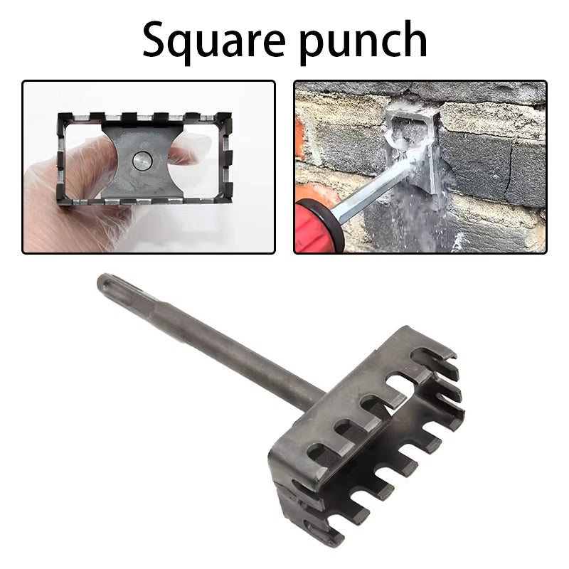 Square Hole Wall Opener - Electric Hammer Drill Bit for Outlet Box & Socket Installation