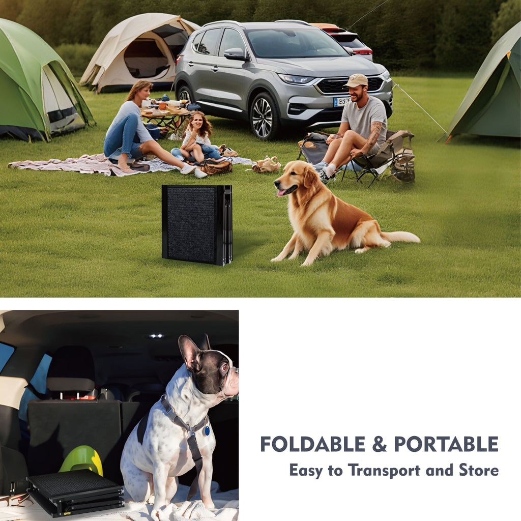 Dog Ramp for Car 71 x 19.3 in, Four-Fold Aluminum with Rug Surface – image 11