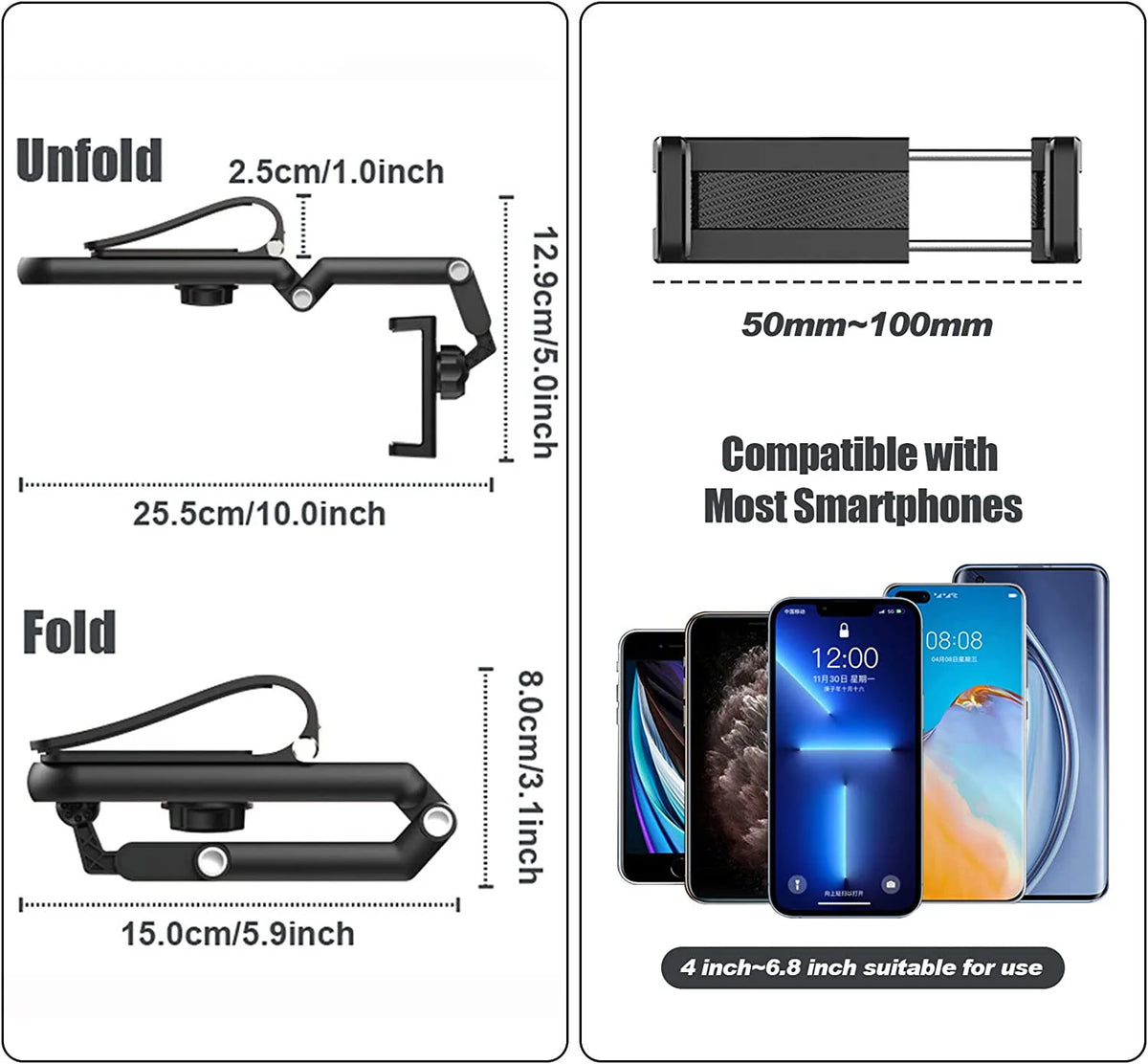 Sun Visor Phone Holder – 360° Rotating Clip Mount for Car – image 3