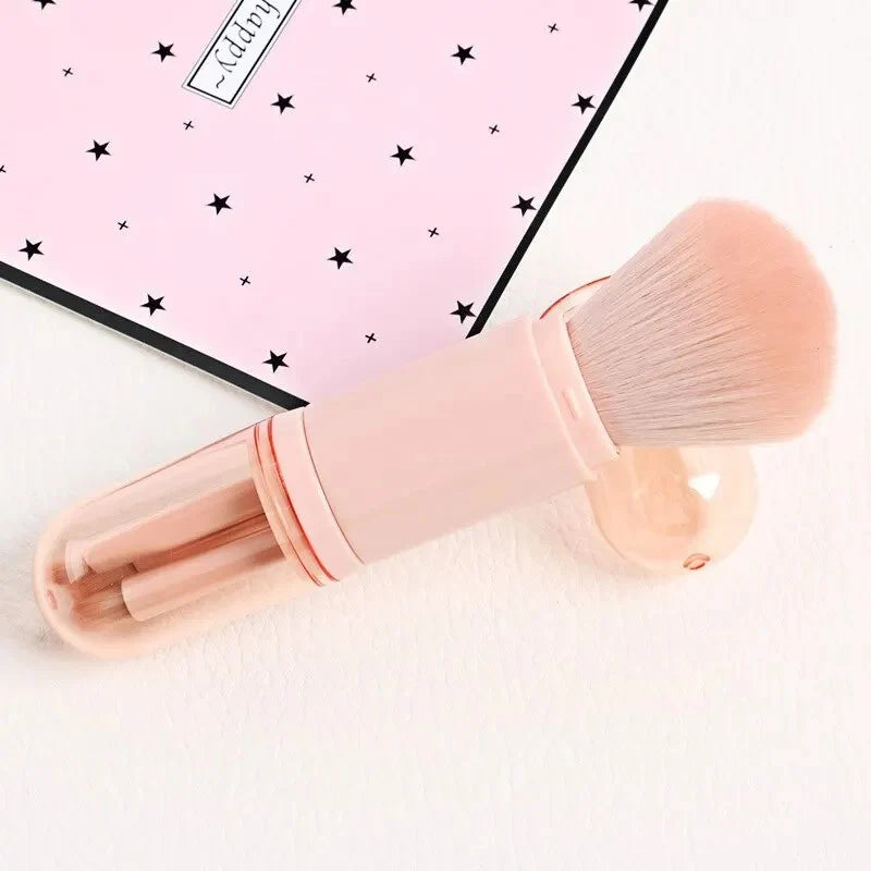 Travel Makeup Brush Set 4-in-1, Capped Portable Face Brushes – image 2
