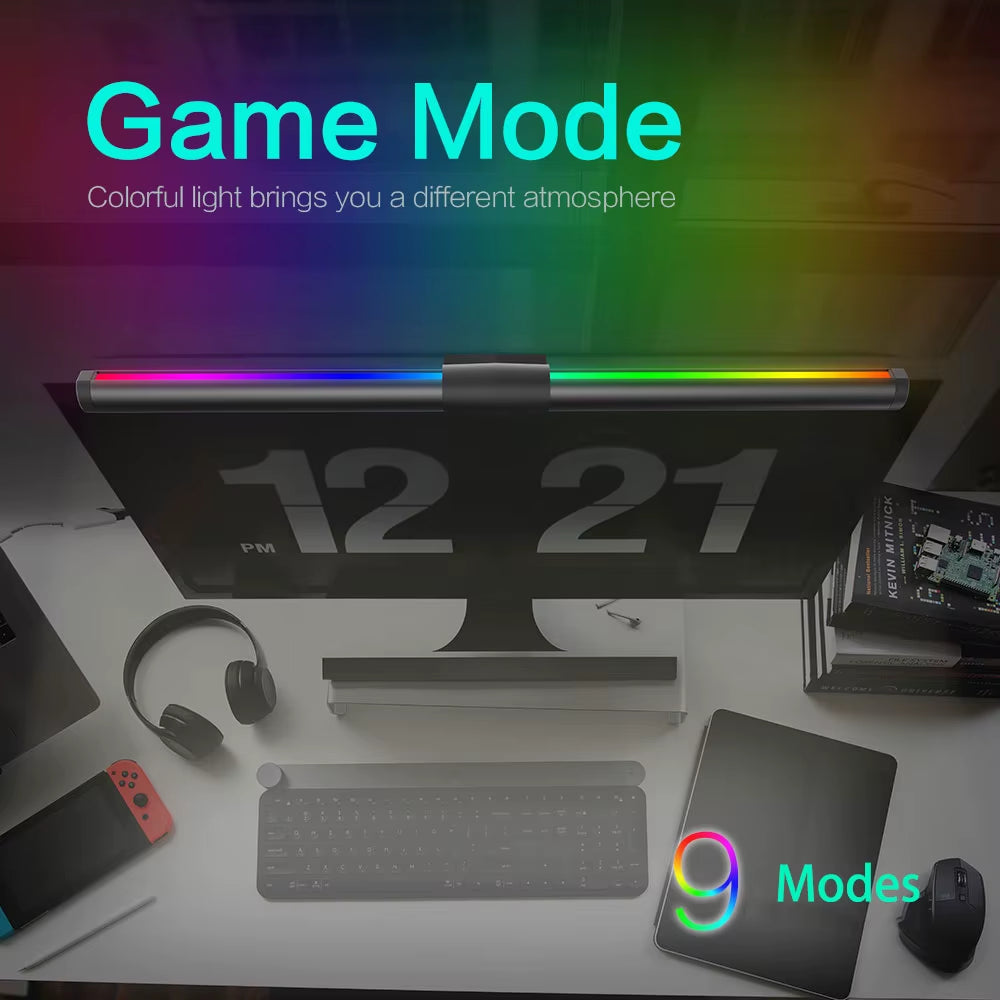 Monitor Light Bar, USB-Powered Dimmable LED with RGB Backlight – image 2
