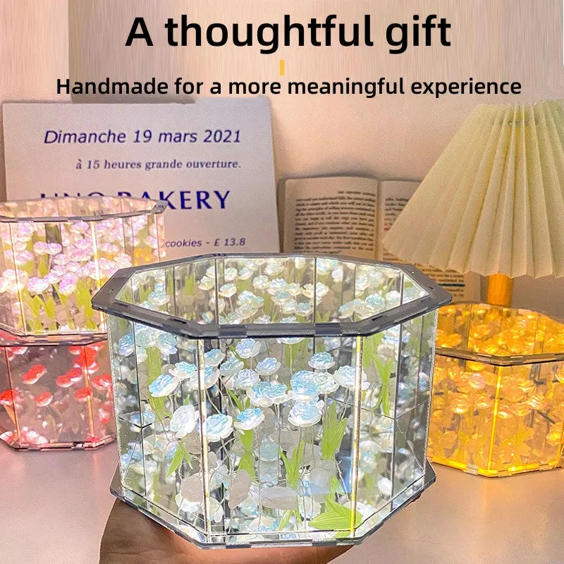 DIY Tulip Mirror Cube Lamp Kit - Handmade 3D LED Night Light Craft