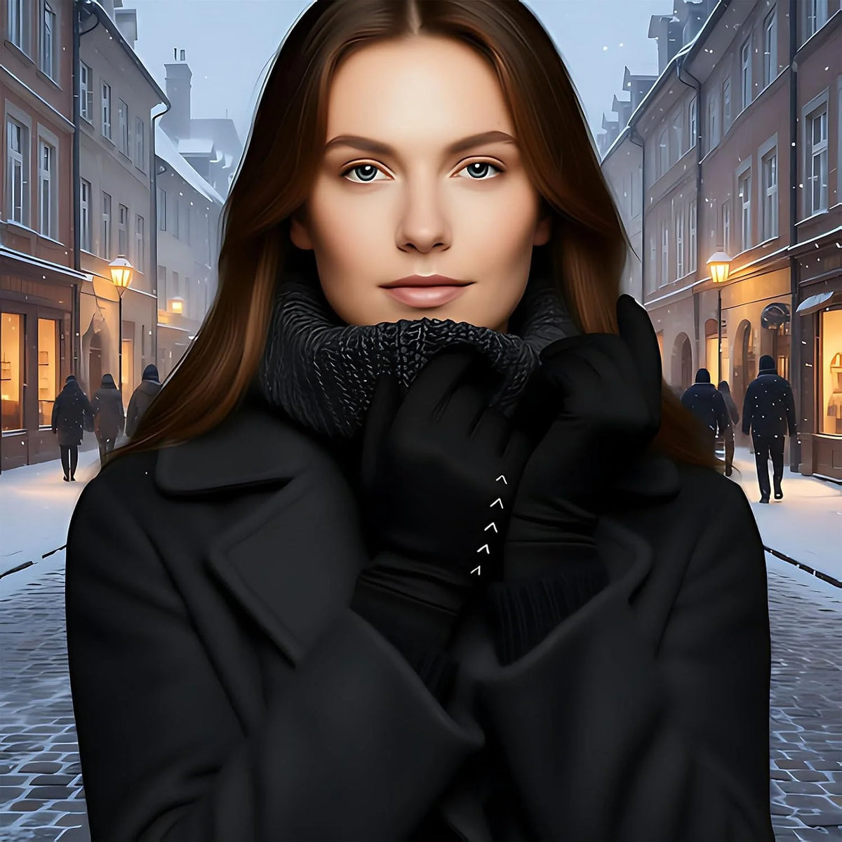 Touchscreen Gloves – Windproof Winter Gloves, Black & Grey – image 5