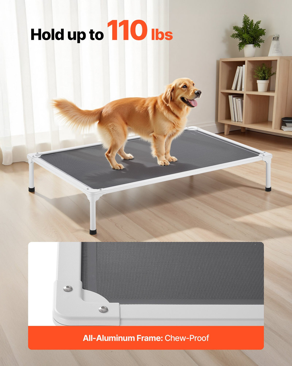 XL Elevated Dog Cot Bed with Breathable Mesh & Aluminum Frame – image 4