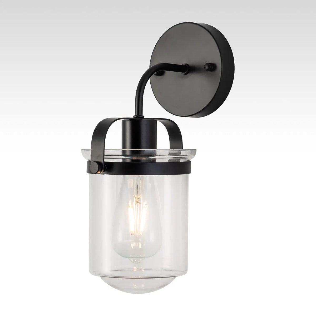 Modern 1-Light Wall Sconce with Clear Glass Globe Shade