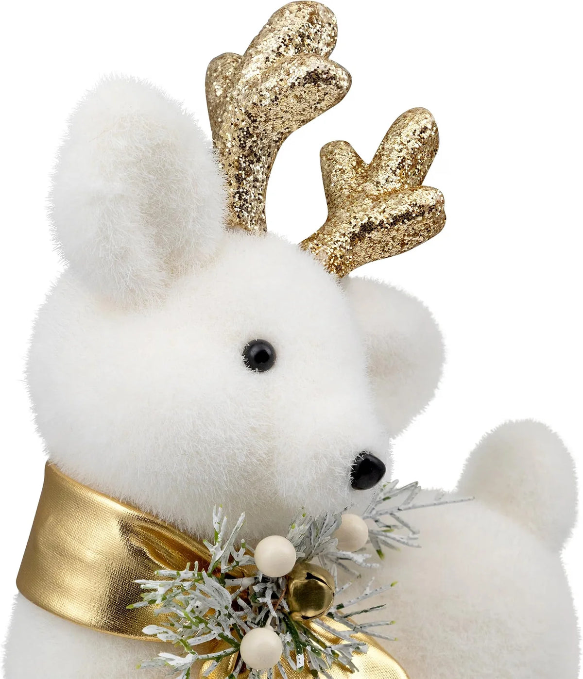 Glittered Standing Deer Christmas Figure 12.25 in, White and Gold – image 9