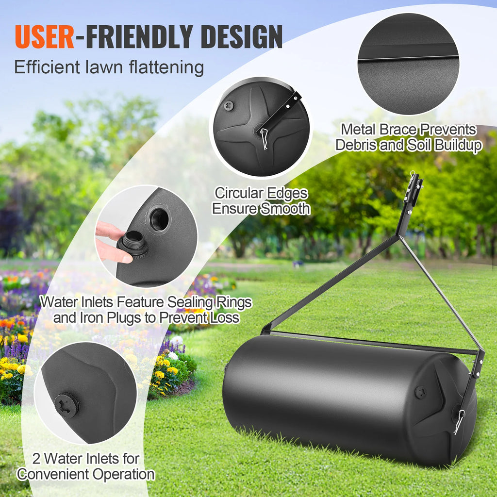 Tow Behind Lawn Roller 400 lb, Sand or Water Filled Yard Roller – image 5