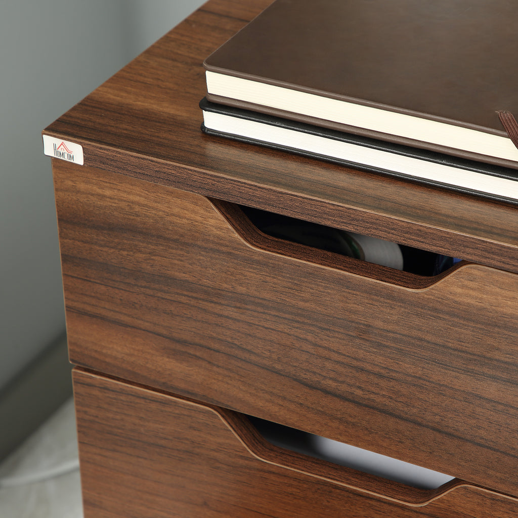 3-Drawer Rolling File Cabinet, Under Desk Printer Stand, Wood Grain – image 8