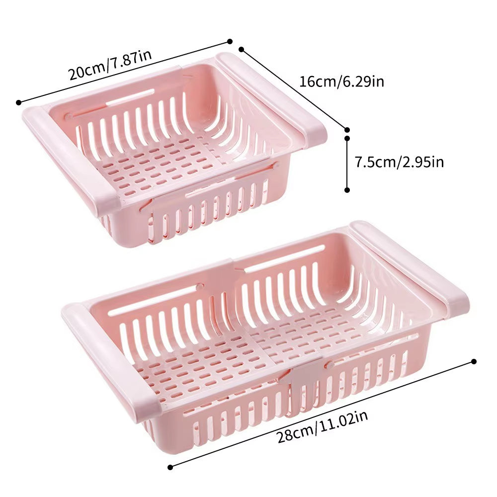 Fridge Drawer Organizer - Expandable Hanging Under-Shelf Bin – image 7