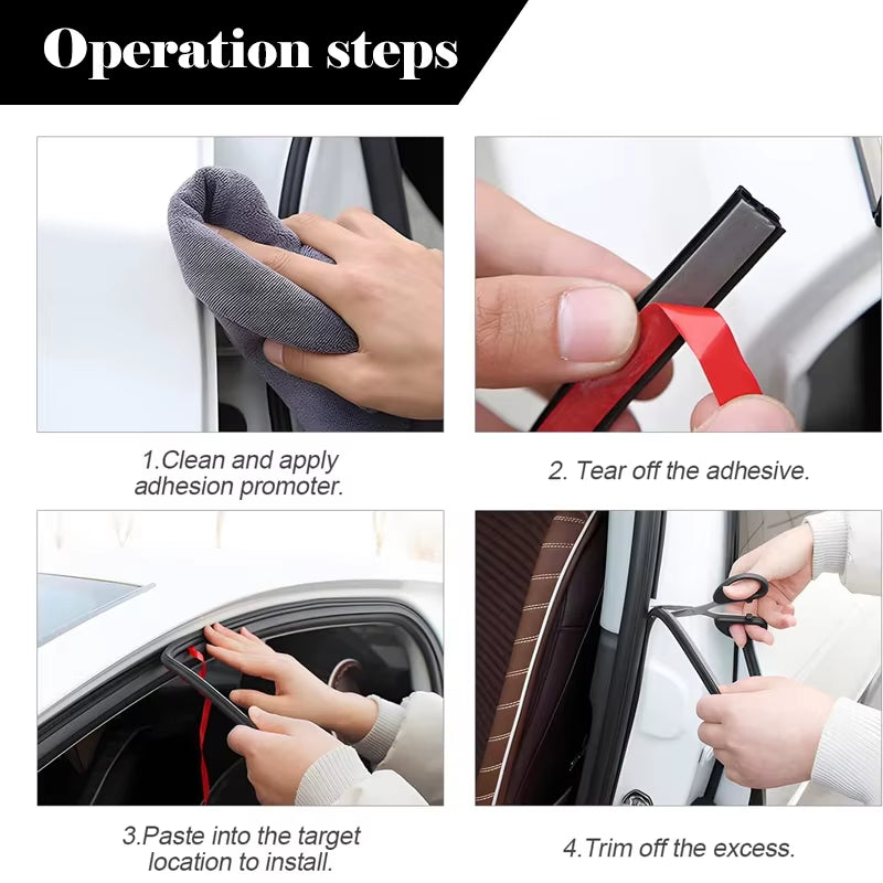 Car Door Rubber Seal Strip 8M – Double-Layer Weatherstrip – image 5