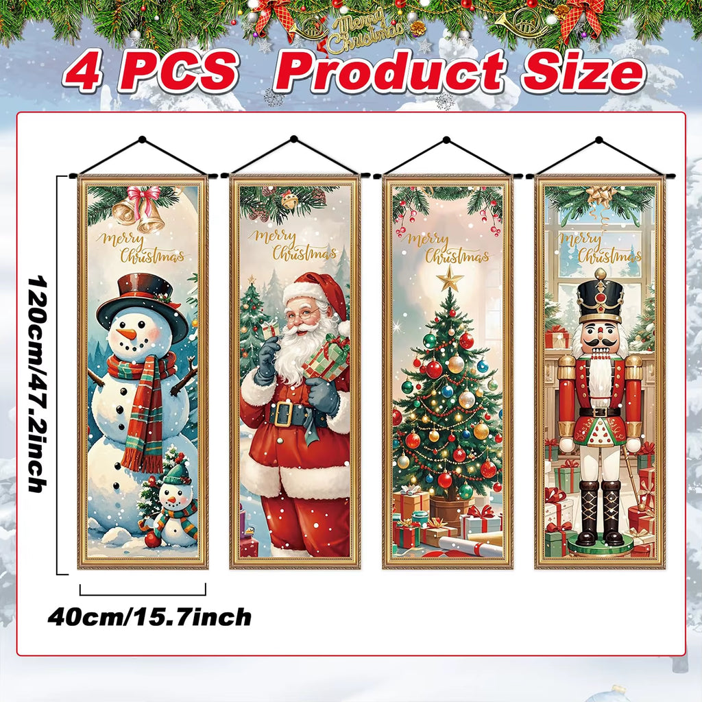 Nutcracker Door Banner – 4 Pc Christmas Door Couplet Decoration