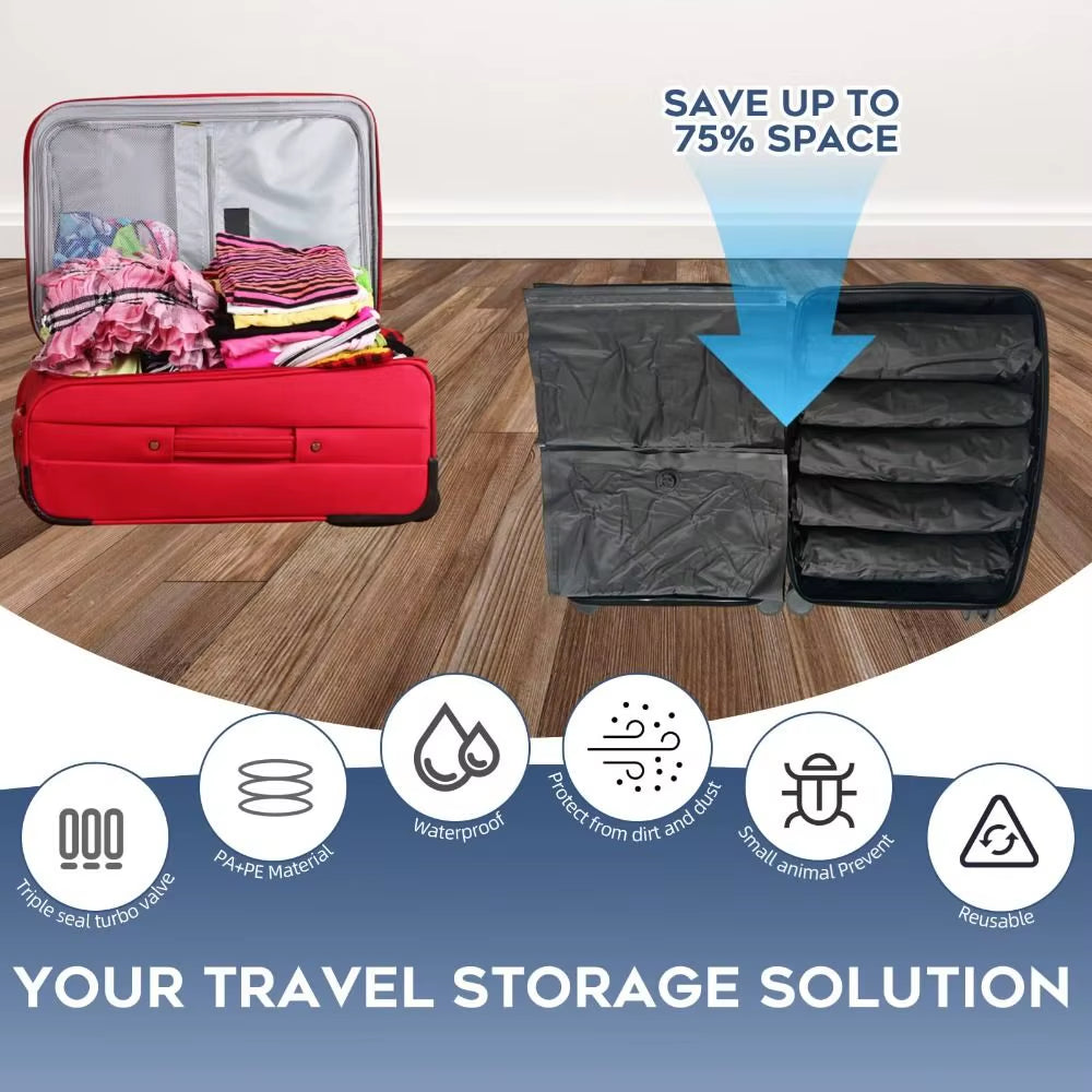 Travel Compression Bags – Reusable Hand-Roll Space Saver – image 7