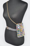 Clear Belt Bag with Rhinestones and Chain Strap, Multicolor – image 7