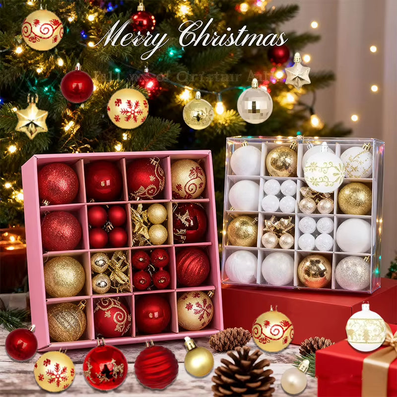 44-Piece Christmas Ball Ornament Set