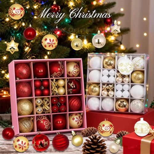 44-Piece Christmas Ball Ornament Set