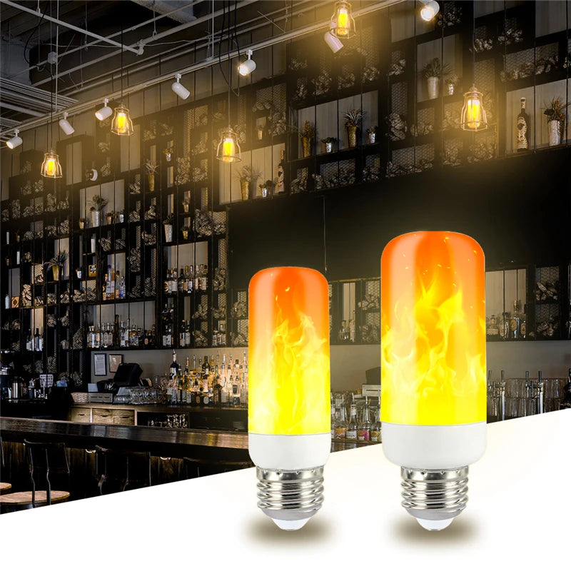 LED Flame Effect Bulb 12W E26 - Multi-Mode Fire Light for Bars, Parties & Decor