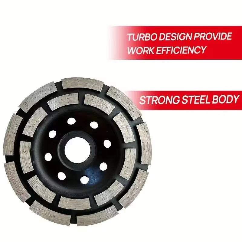 Construction Diamond Cup Grinding Wheel 4 in - Double Row Concrete Disc – image 2