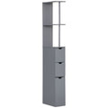 Tall Bathroom Storage Cabinet 54 in, Narrow Linen Tower with Drawers