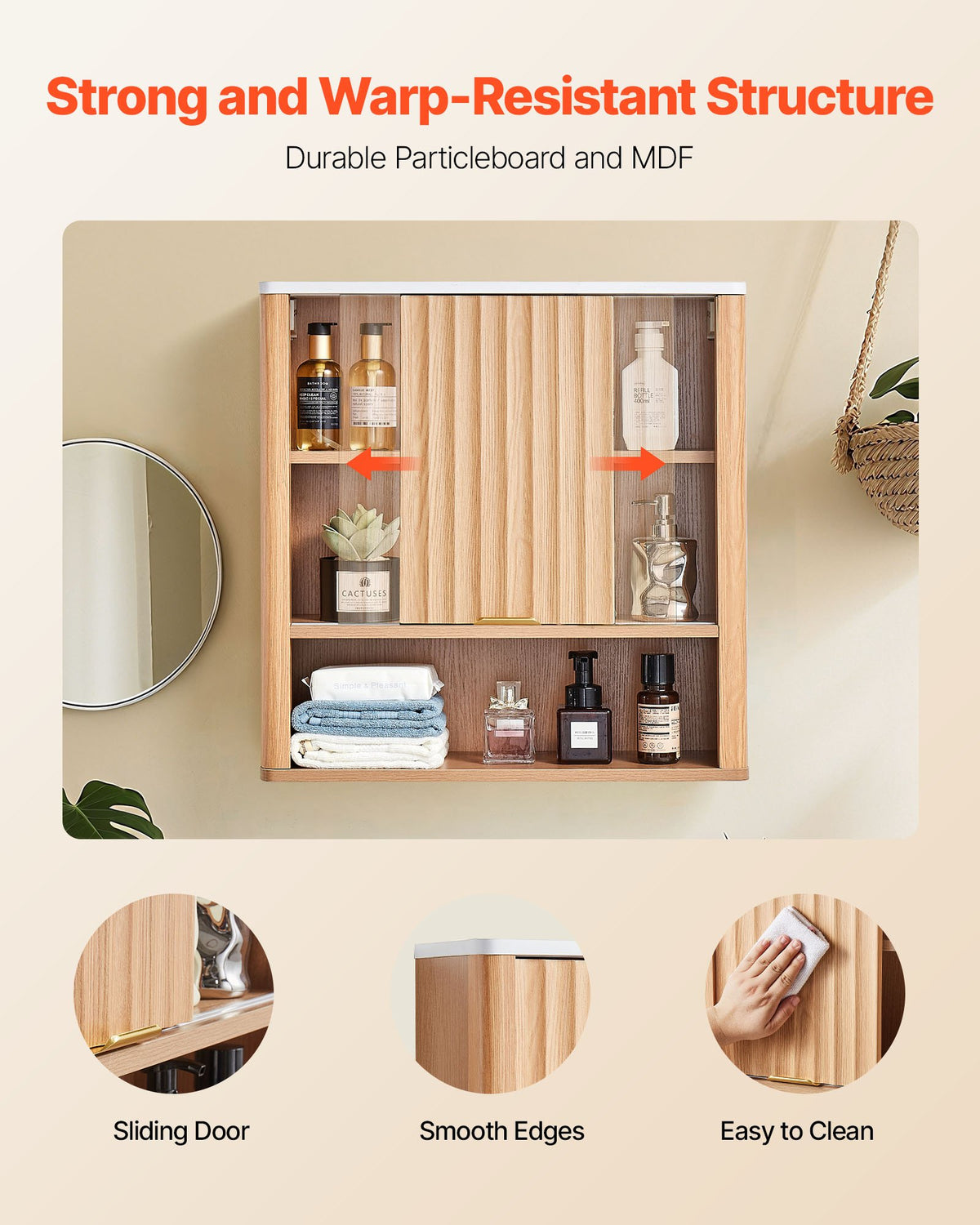 Wall Mounted Bathroom Cabinet with Door and Adjustable Shelf – image 5