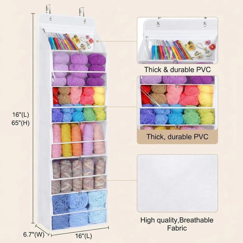 Yarn Organizer, 6-Tier Hanging Storage with Zip Compartments – image 4