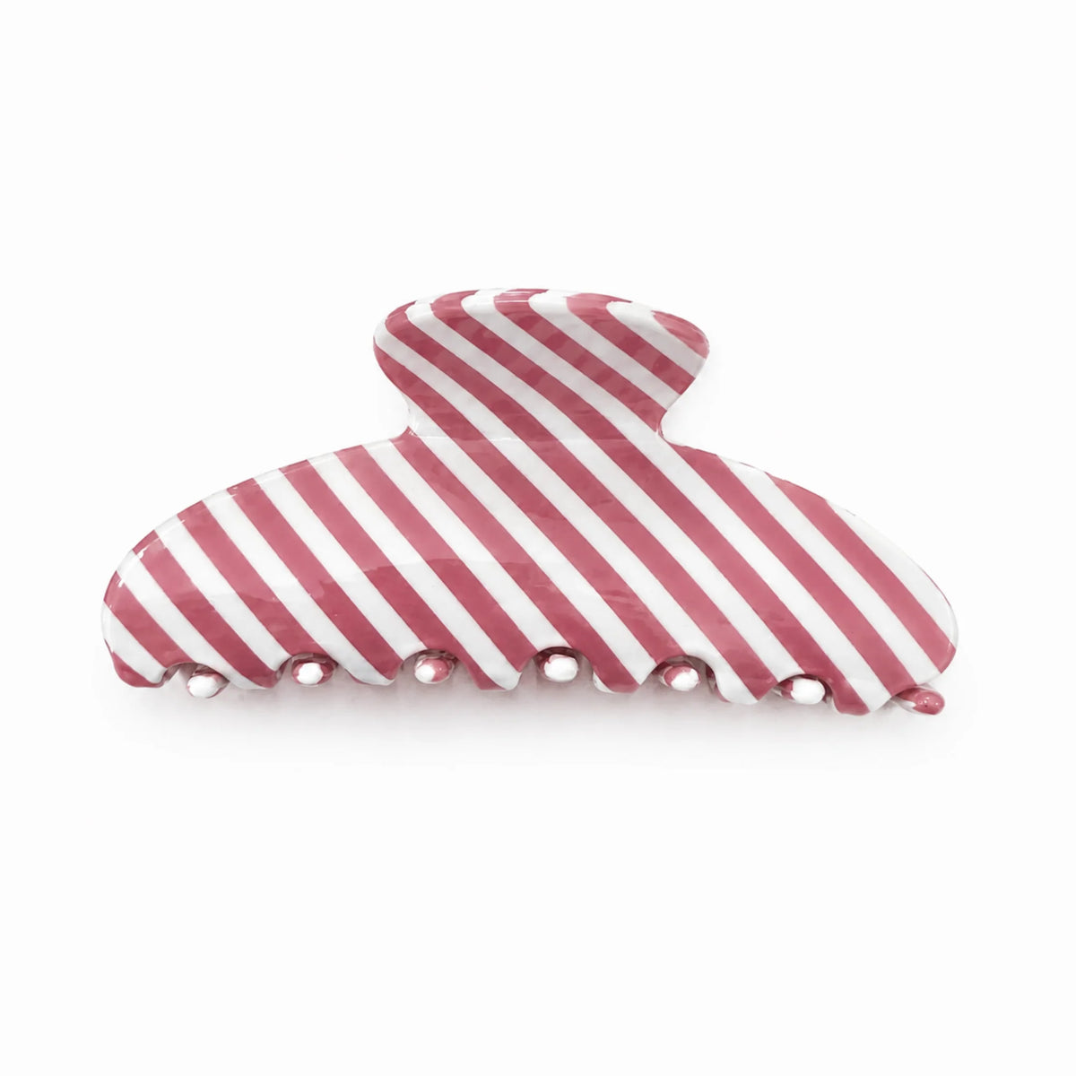Hair Claw Clip – Striped Acetate, Medium Hold – image 4